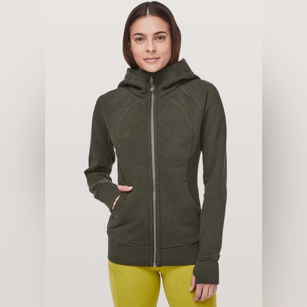 Lululemon Dark Olive Full Zip Scuba Hoodie